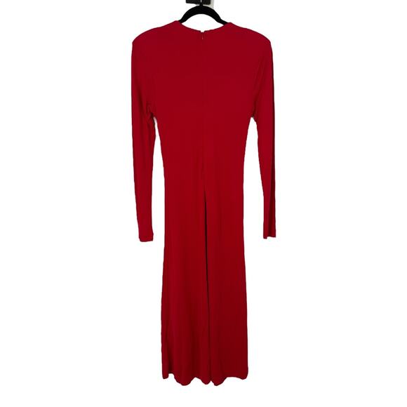 Farm Rio twisted jersey midi dress red size Small S - Picture 7 of 8